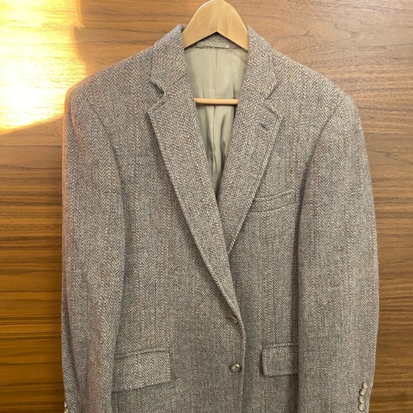 HARRIS TWEED BLAZER - TAN BLUE AND ROSE - 42R - Picture 2 of 16